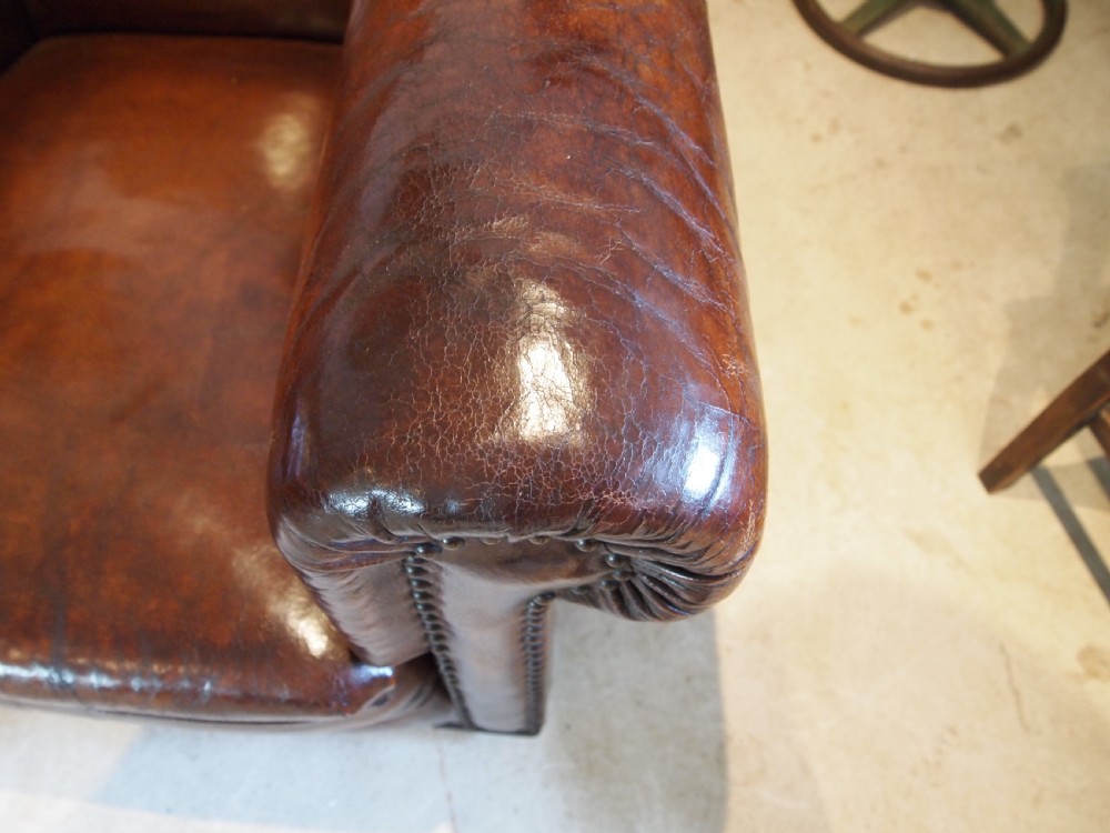 Chairs outstanding pair of Edwardian Club armchairs c1900 View III