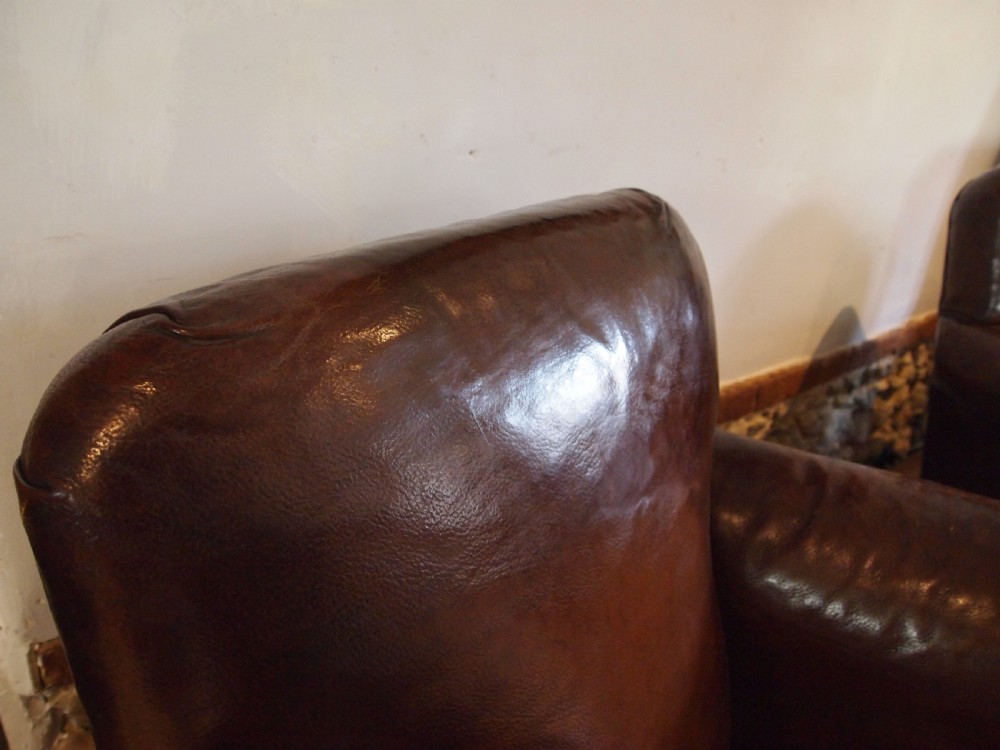 Chairs outstanding pair of Edwardian Club armchairs c1900 View IV