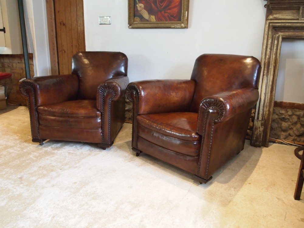 Chairs outstanding pair of Edwardian Club armchairs c1900 View XIII