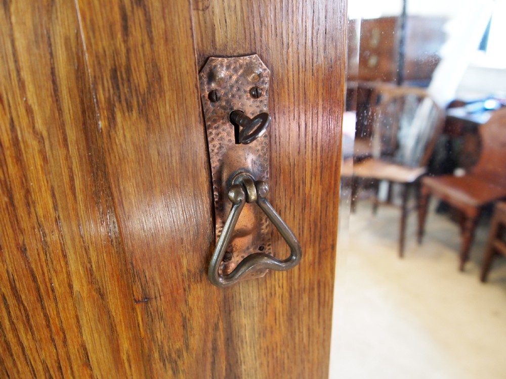 Wardrobe Arts and Crafts Oak Liberty style c1900 View V