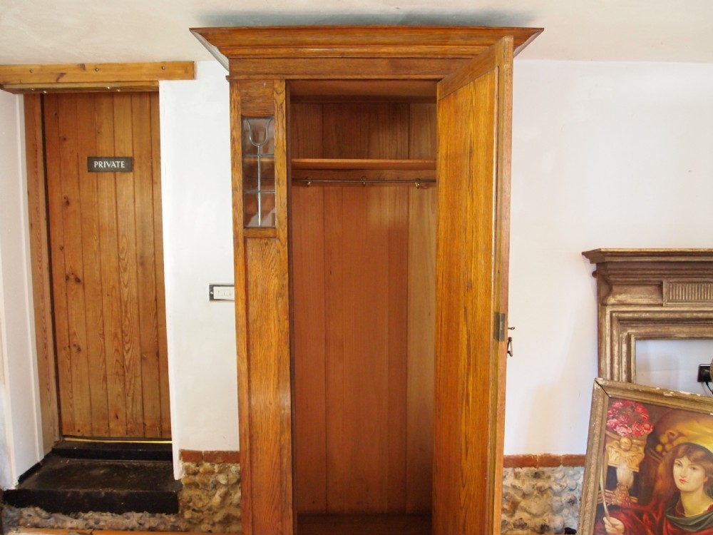 Wardrobe Arts and Crafts Oak Liberty style c1900 View XIII