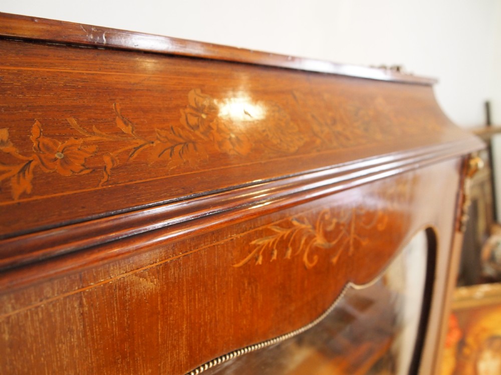 Cabinet display fine inlaid Victorian Mahogany c1890 View XI