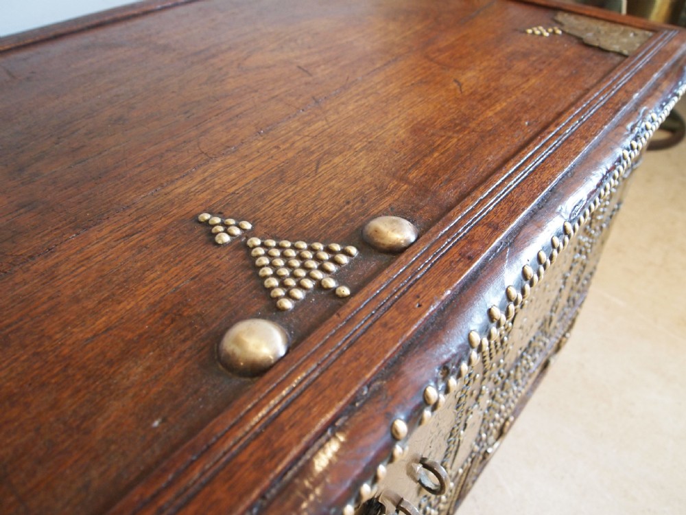 Chest trunk coffer Rare Zanzibar largest size c1870 View IX