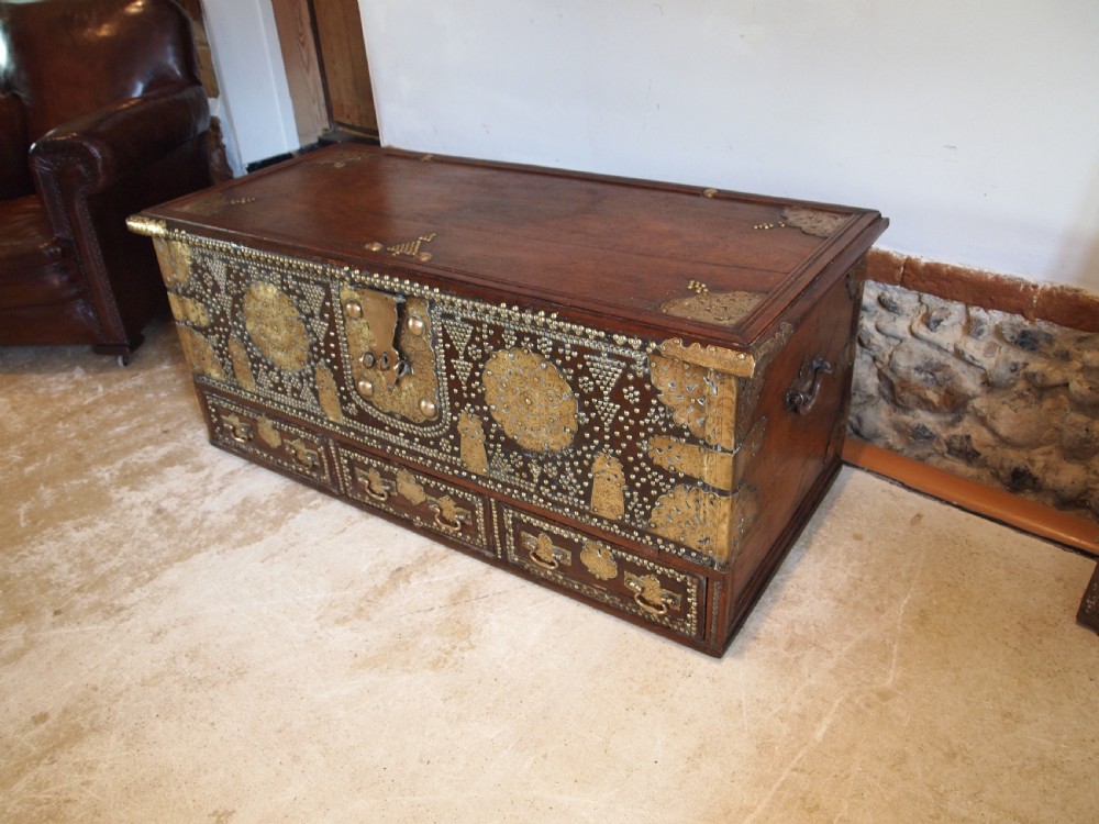 Chest trunk coffer Rare Zanzibar largest size c1870 View XI