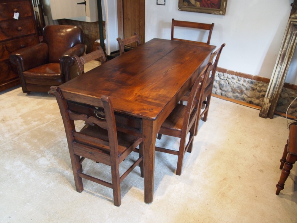 Table refectory dining farmhouse French Oak c1850 View IV