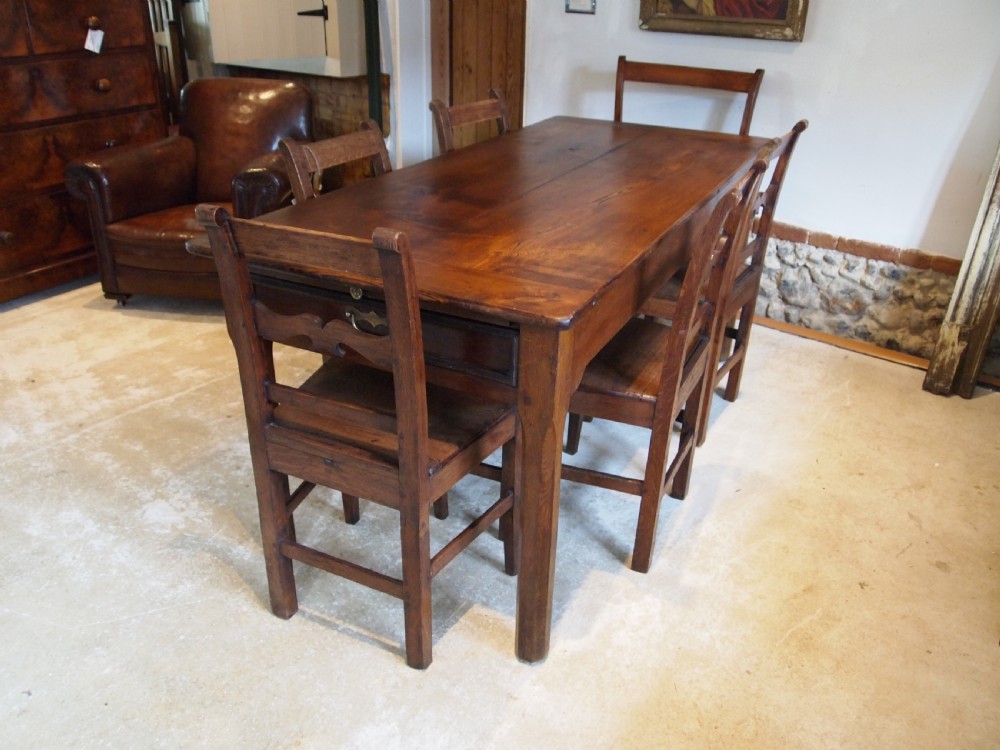 Table refectory dining farmhouse French Oak c1850 View VII