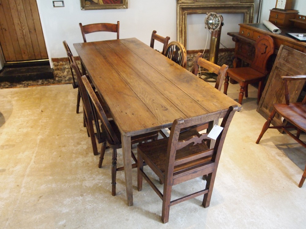 Table refectory French Oak dining farmhouse c1840 View IV