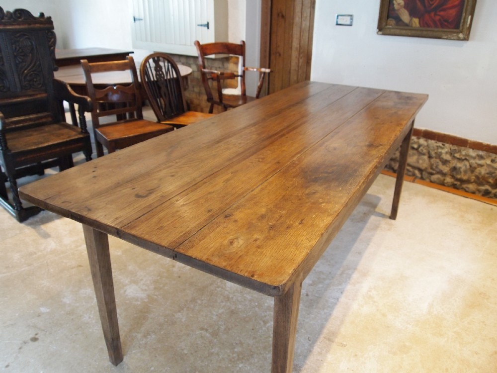 Table refectory French Oak dining farmhouse c1840 View IX
