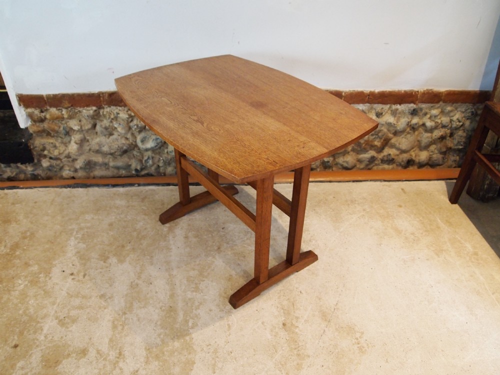 Table Oak coffee side lamp manner of Heals c1930 View III
