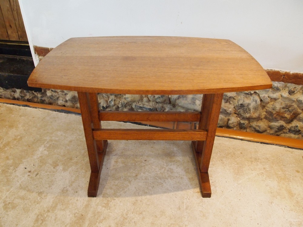 Table Oak coffee side lamp manner of Heals c1930 View IV