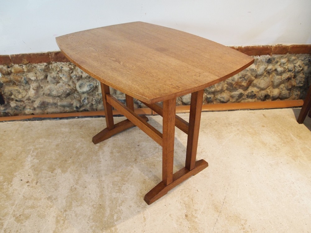 Table Oak coffee side lamp manner of Heals c1930 View V