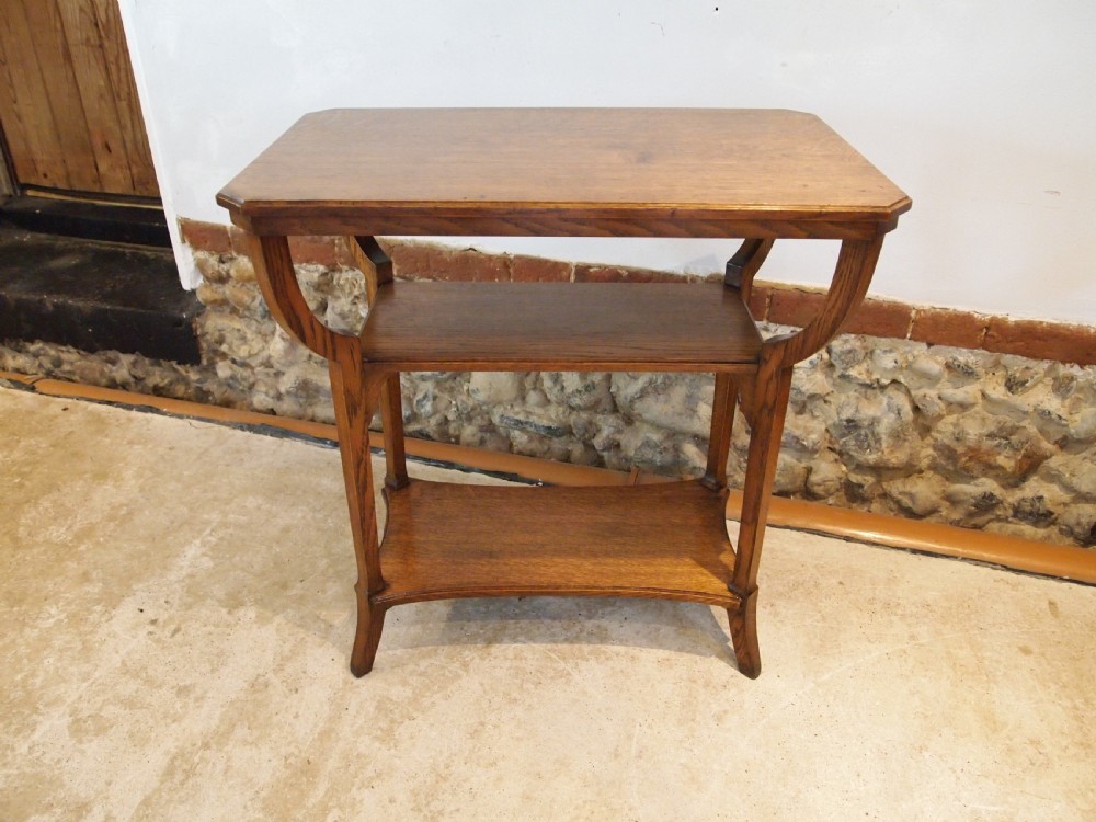 Table Arts and Crafts Oak side hall lamp c1930 View VI