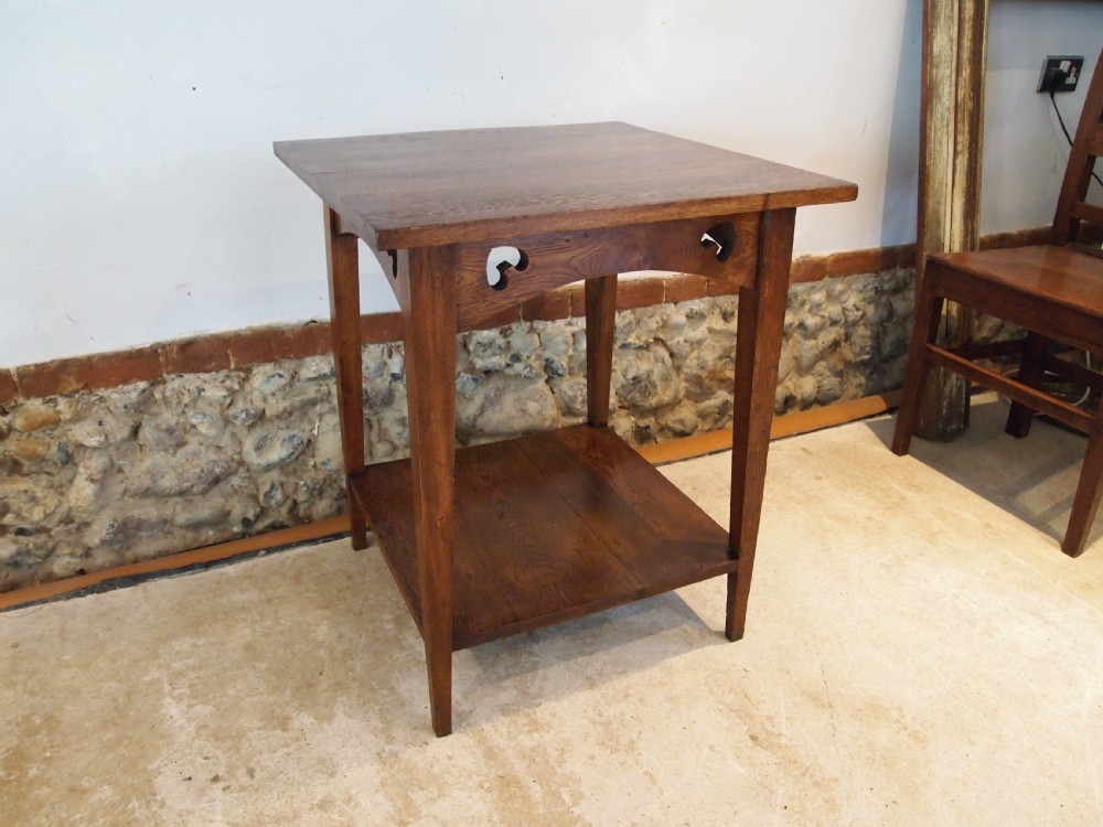 Table Arts and Crafts Oak manner of Voysey c1890 View IV