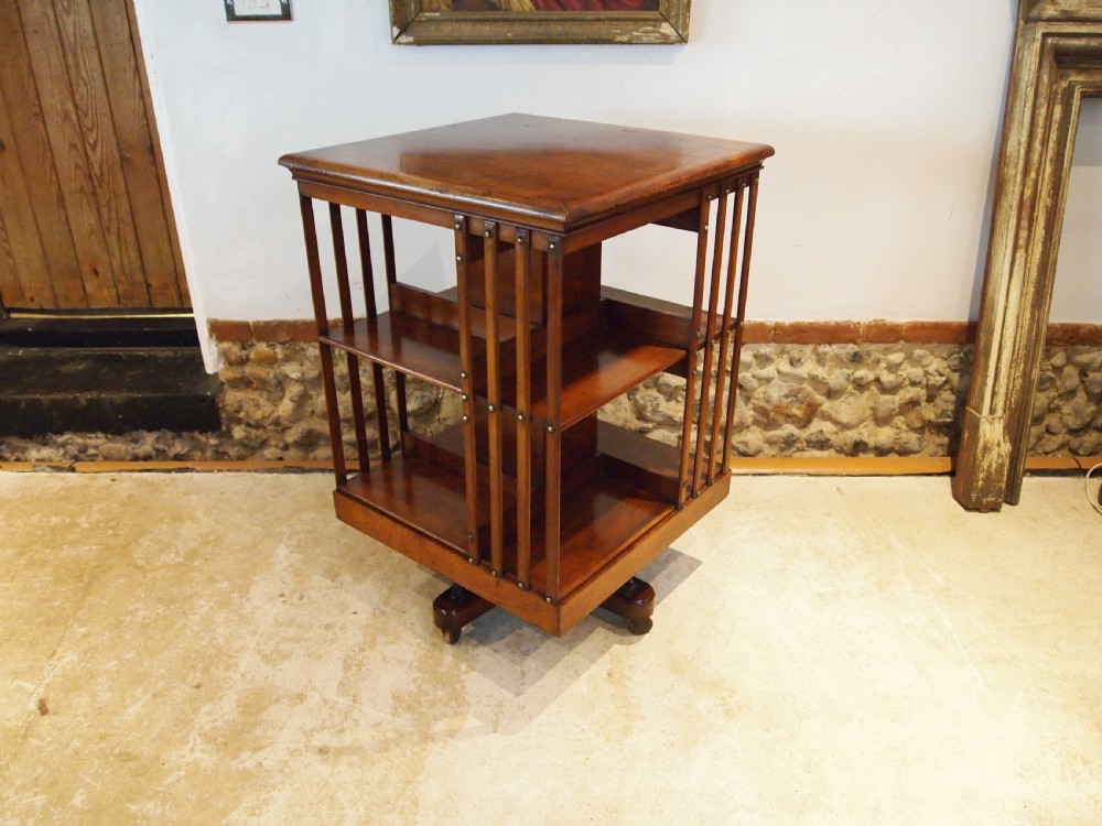 Bookcase rare fine Walnut Maple & co revolving c1880