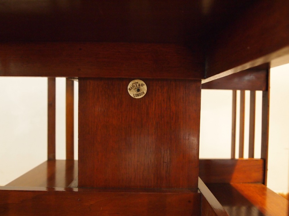 Bookcase rare fine Walnut Maple & co revolving c1880 View XI
