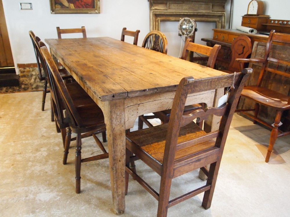 Table refectory dining farmhouse rustic George IV Pine c1820 View IV