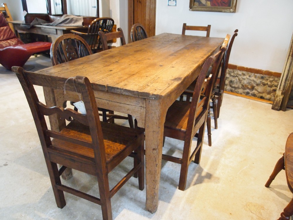 Table refectory dining farmhouse rustic George IV Pine c1820 View VI