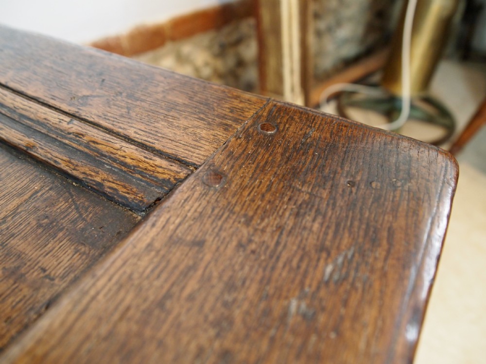 Coffer chest trunk rare small stunning Charles II Oak c1680 View XII