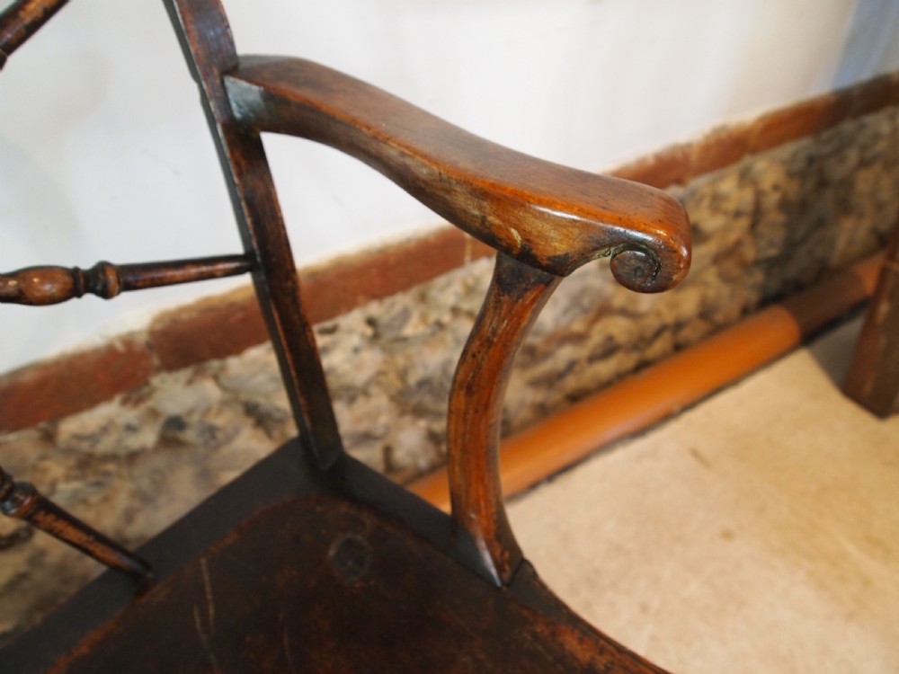 Chair very rare George III cart wheel back Windsor armchair c1790 View VII