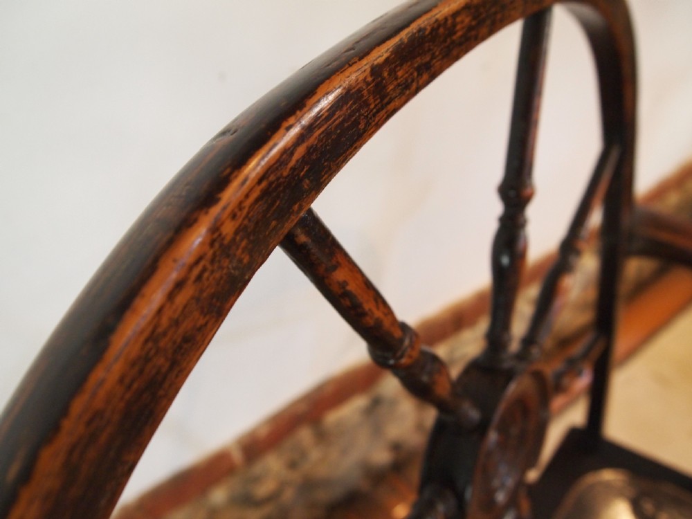 Chair very rare George III cart wheel back Windsor armchair c1790 View IX