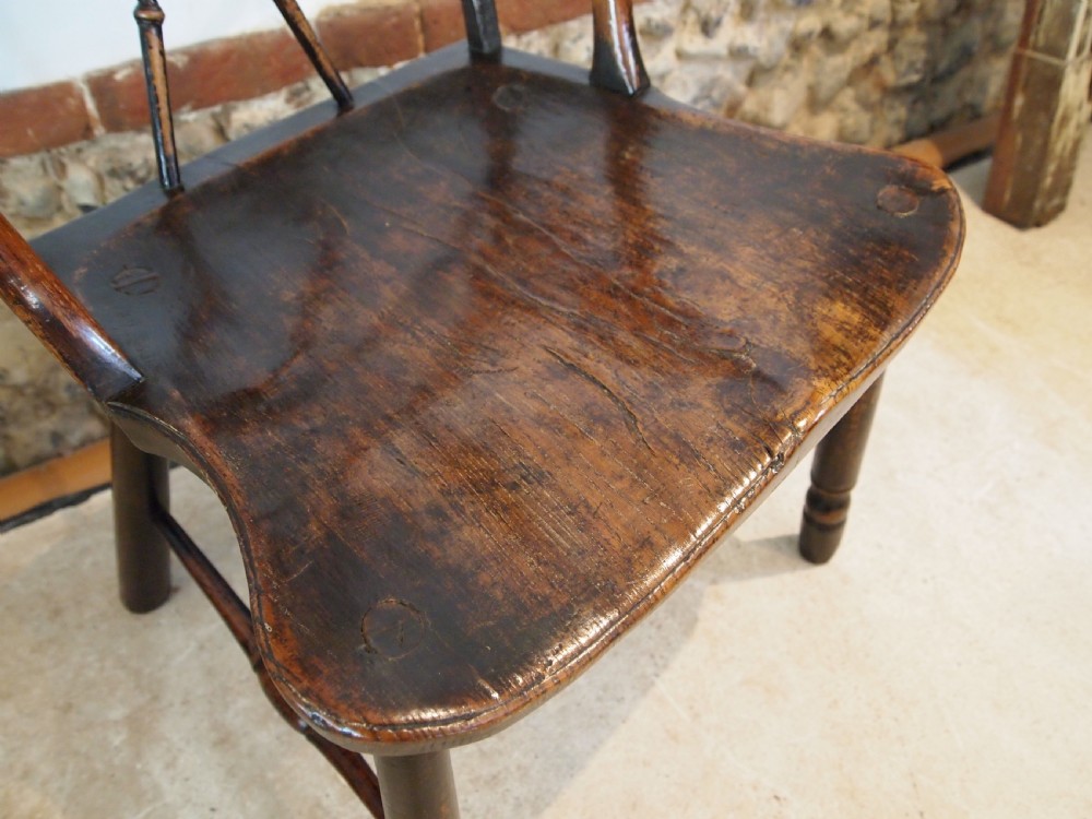 Chair very rare George III cart wheel back Windsor armchair c1790 View X