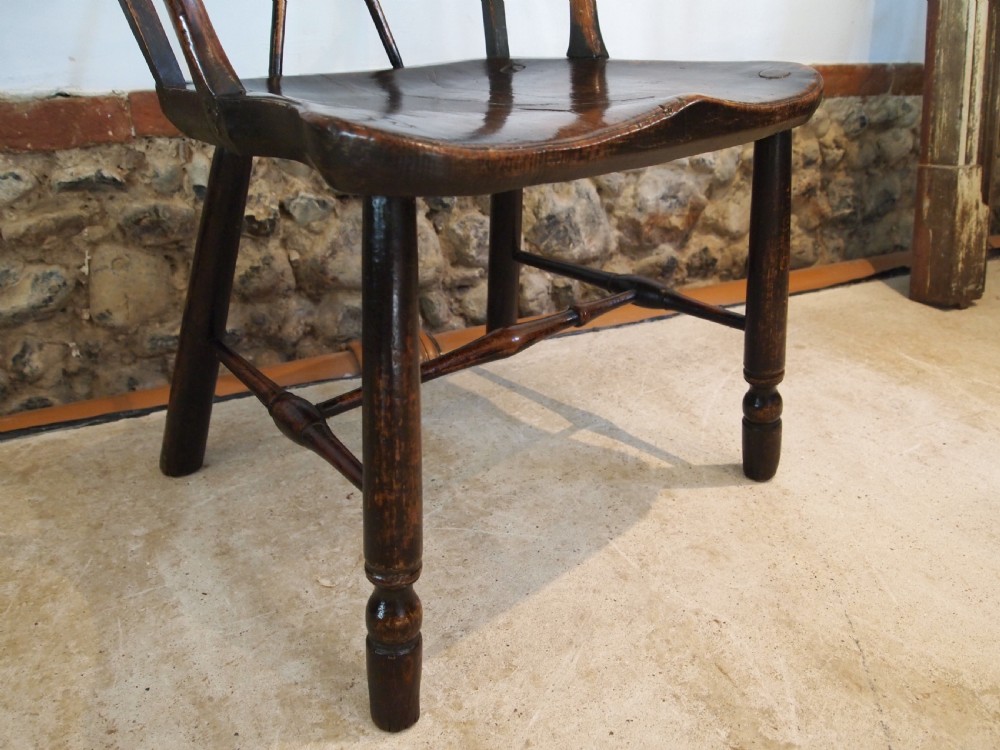 Chair very rare George III cart wheel back Windsor armchair c1790 View XVI