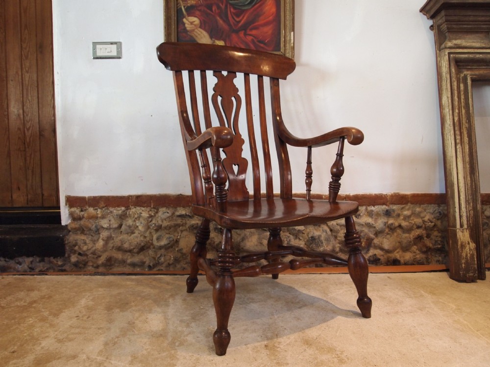 Chair rare fine Victorian Windsor Grandfather armchair c1860 View V