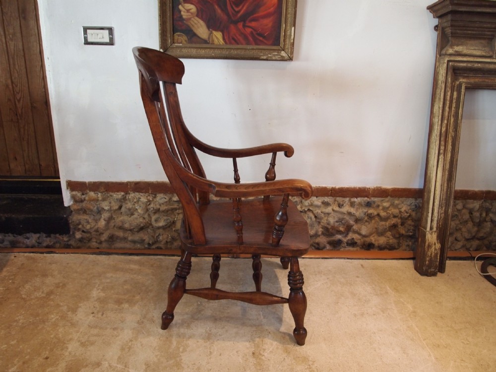 Chair rare fine Victorian Windsor Grandfather armchair c1860 View VII