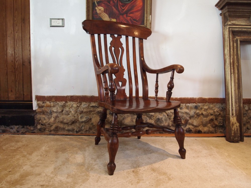 Chair rare fine Victorian Windsor Grandfather armchair c1860 View VIII