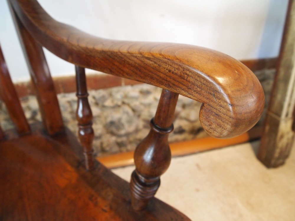 Chair rare fine Victorian Windsor Grandfather armchair c1860 View IX