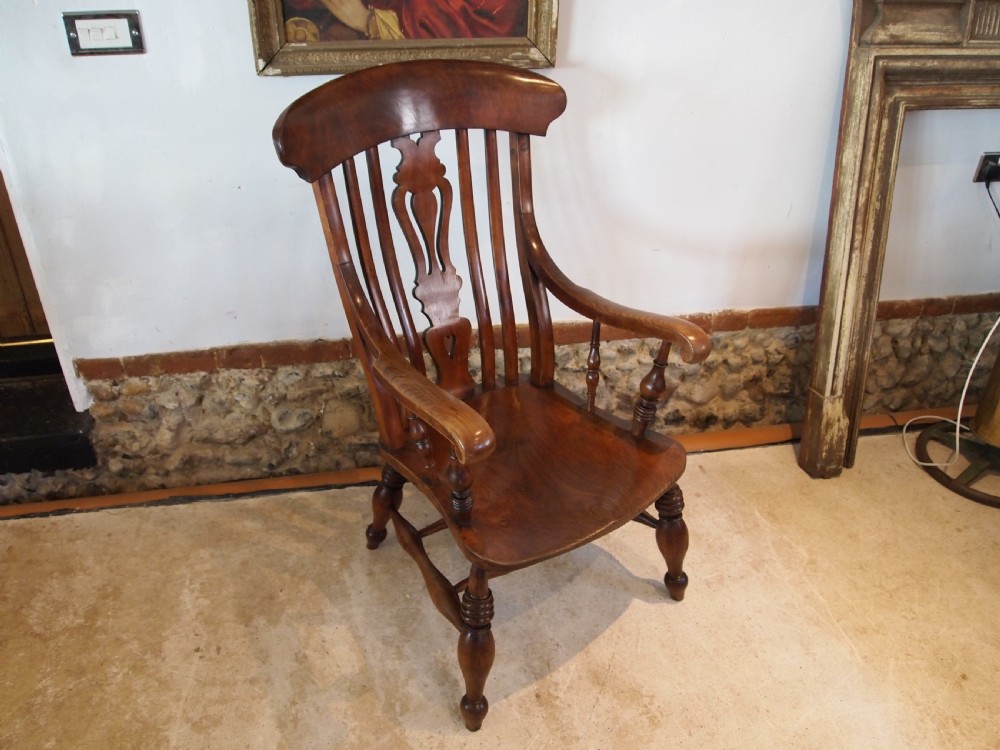 Chair rare fine Victorian Windsor Grandfather armchair c1860 View XII