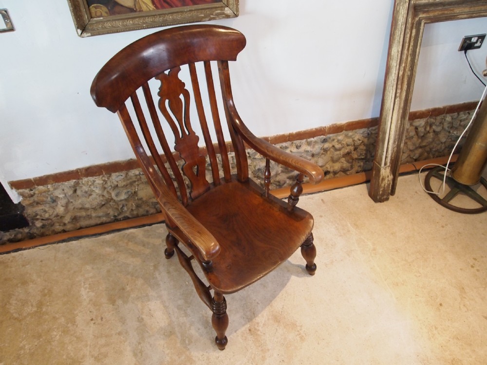 Chair rare fine Victorian Windsor Grandfather armchair c1860 View XIII