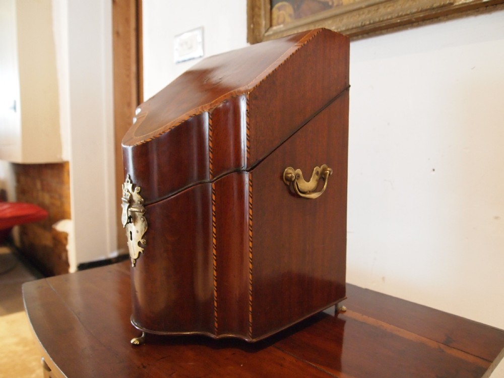 Knife box fine George III Mahogany original interior c1780 View VIII