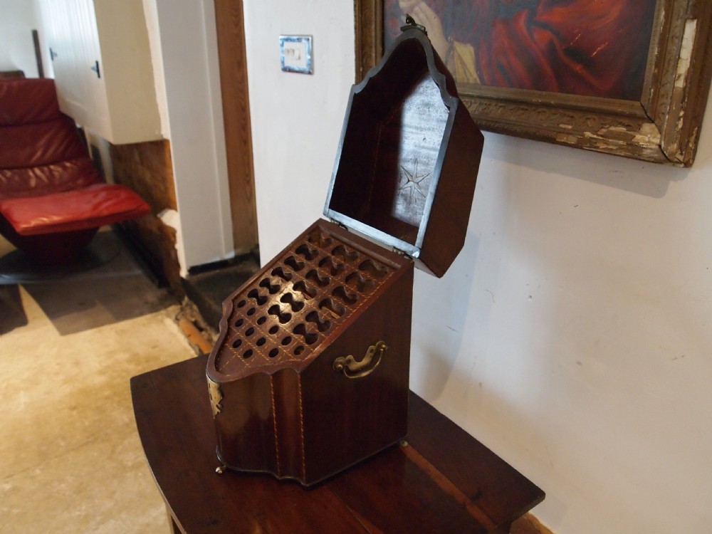 Knife box fine George III Mahogany original interior c1780 View X
