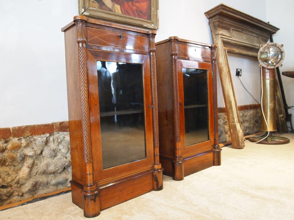Wow outstanding pair of Edwardian Rosewood pier cabinets c1900 View VI