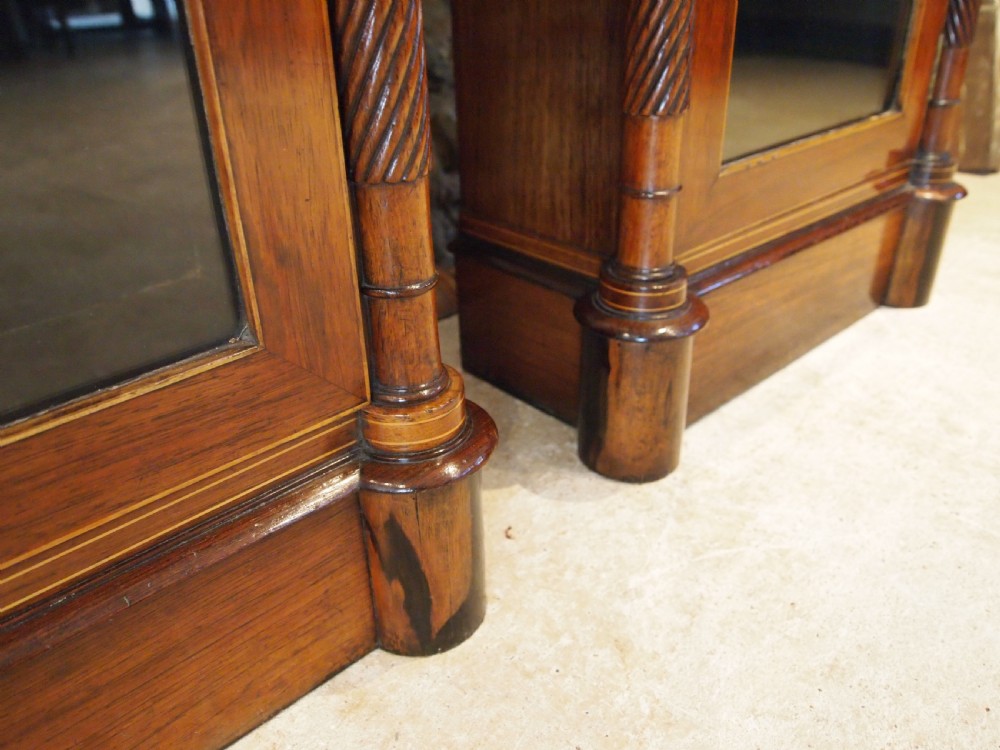 Wow outstanding pair of Edwardian Rosewood pier cabinets c1900 View X