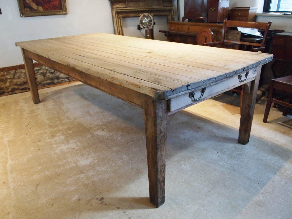 Table George III refectory farmhouse scrub top Pine seats 12 c1800