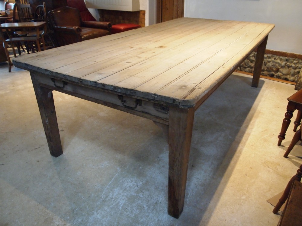 Table George III refectory farmhouse scrub top Pine seats 12 c1800 View VII