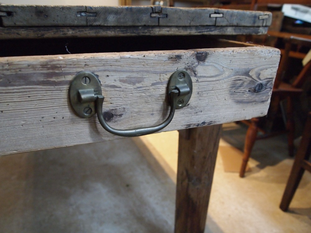 Table George III refectory farmhouse scrub top Pine seats 12 c1800 View VIII