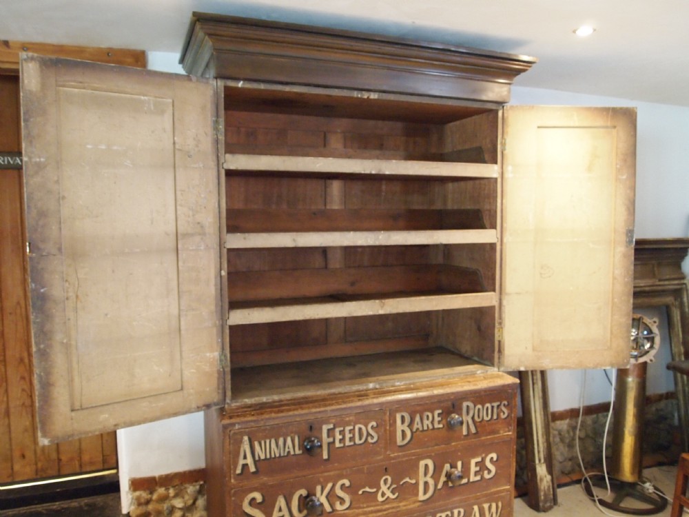 Chest of drawers Cupboard press Victorian pantry c1850 View V