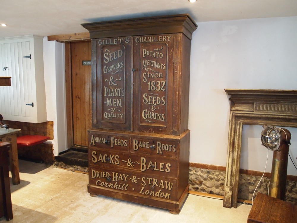 Chest of drawers Cupboard press Victorian pantry c1850 View X