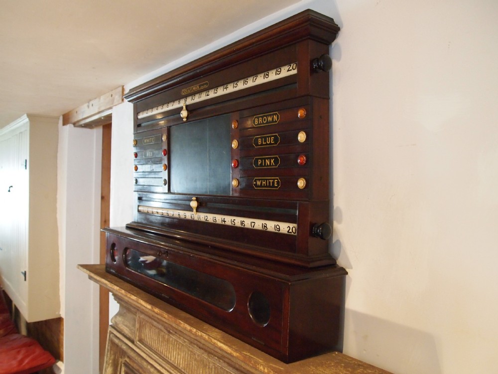 Snooker scoreboard Cox & Yeman Mahogany c1890 View II