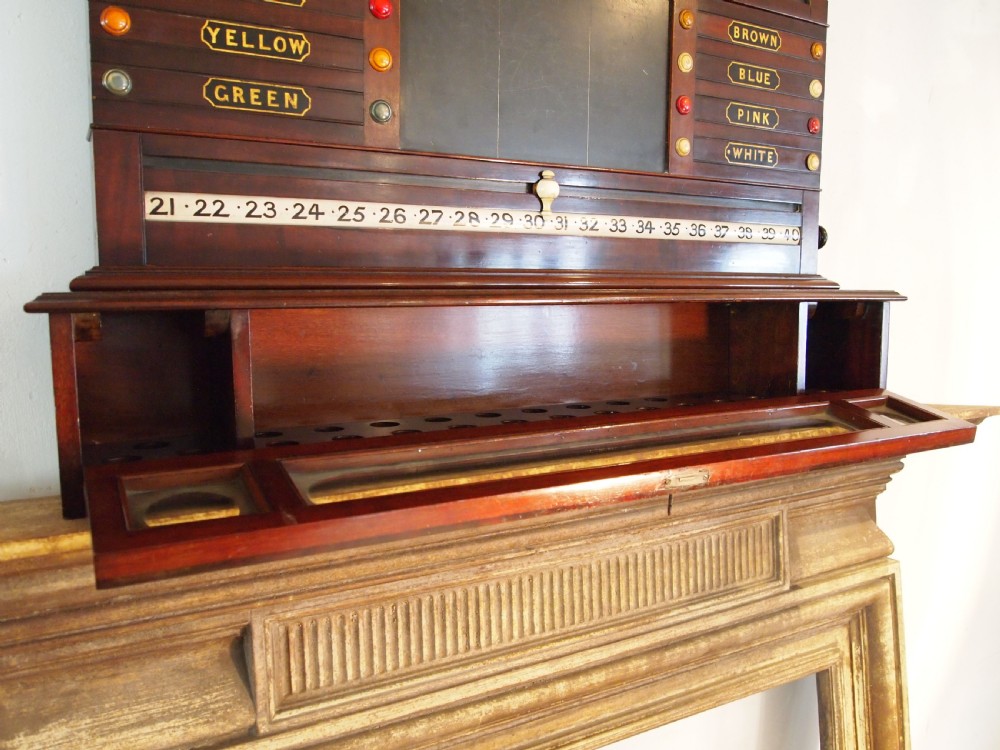 Snooker scoreboard Cox & Yeman Mahogany c1890 View IV