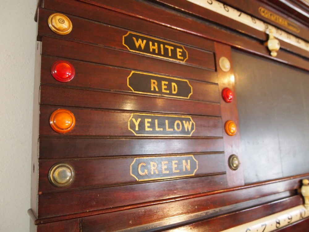 Snooker scoreboard Cox & Yeman Mahogany c1890 View IX