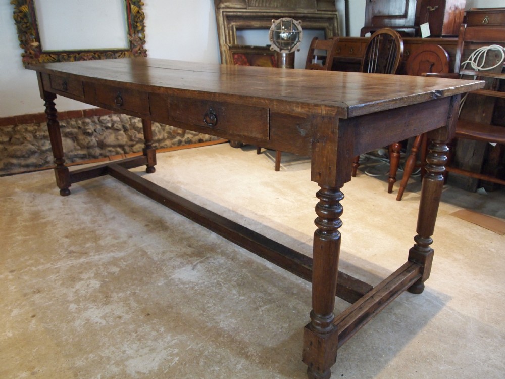 Table refectory farmhouse dining French Oak c1880 View II