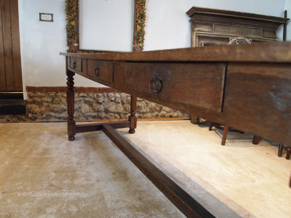 Table refectory farmhouse dining French Oak c1880 View VI