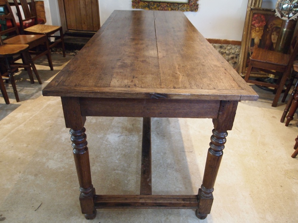 Table refectory farmhouse dining French Oak c1880 View VII