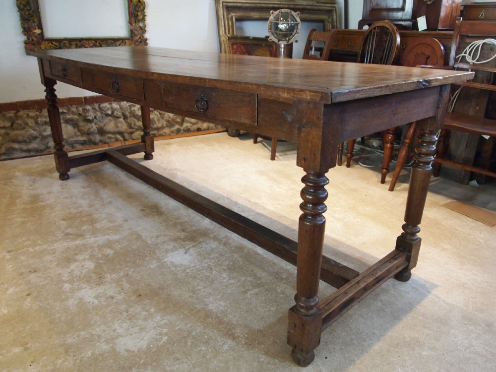 Table refectory farmhouse dining French Oak c1880 View VIII