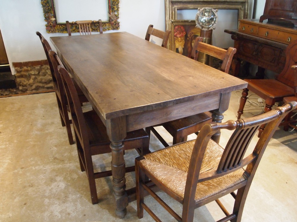 Table refectory Farmhouse dining French Chestnut c1890 View V