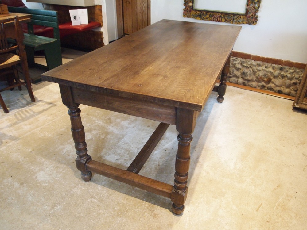 Table refectory Farmhouse dining French Chestnut c1890 View VII